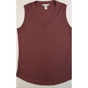 Athleta Womens Rust Red Athletic Tank Top Size Small V Neck Mesh